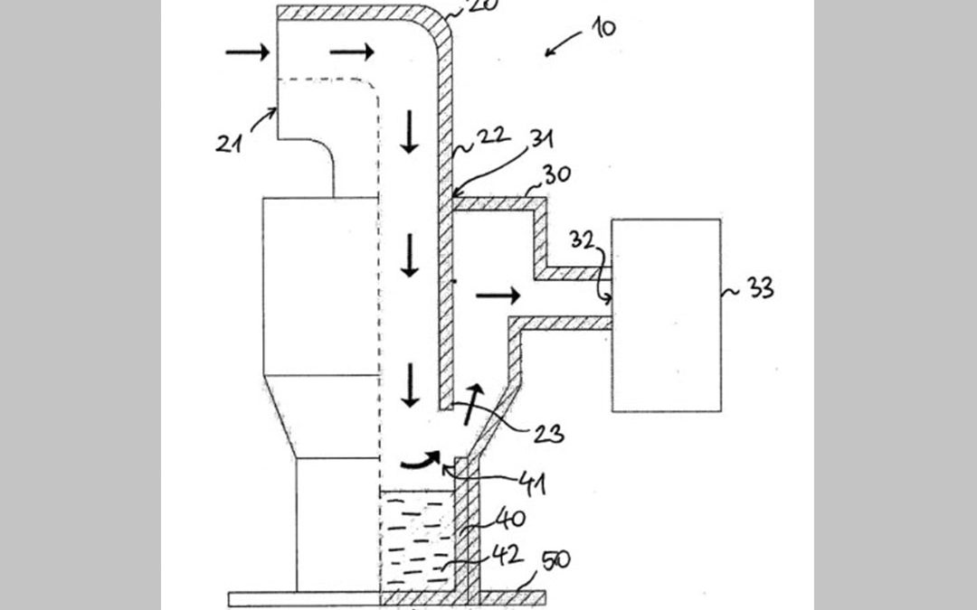 Device and measuring arrangement to trap flying soil material