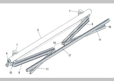 Folding arm sun-blind